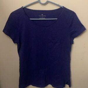 Gorgeous Purplish Blue Talbots Cut off Pure Cotton Tshirt SZ Small 😍
